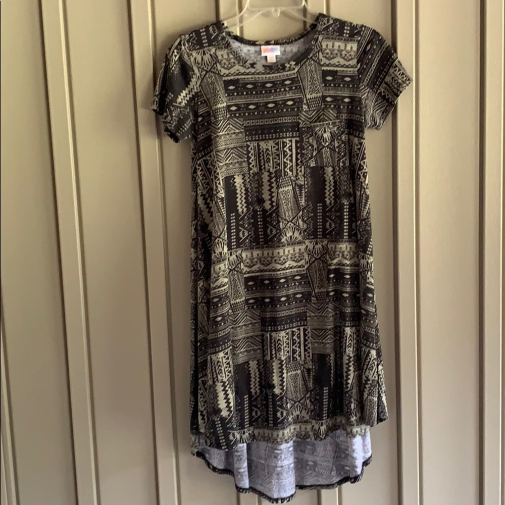 Lularoe Green Patterned Carly Dress size XXS